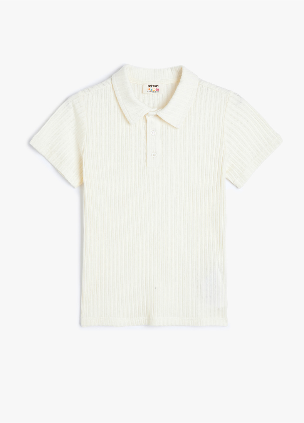 Молочная детская футболка-поло для мальчика KOTON однотонная