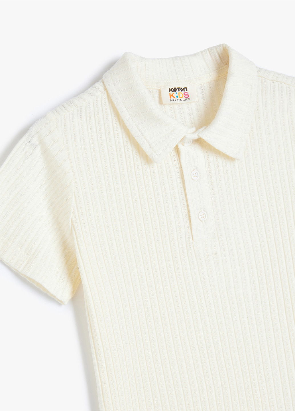 Молочная детская футболка-поло для мальчика KOTON однотонная