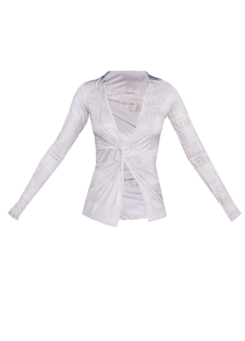 Сіро-бежева блуза PrettyLittleThing