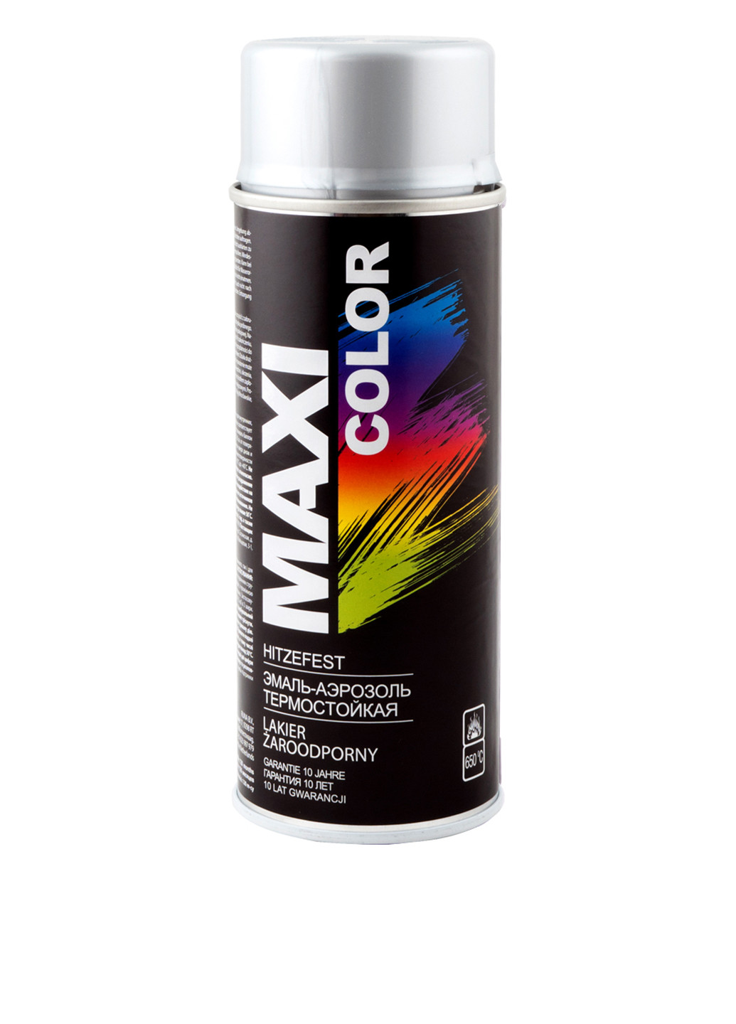 Емаль аерозольна термостійкий срібло, 400 мл Maxi Color (141979932)