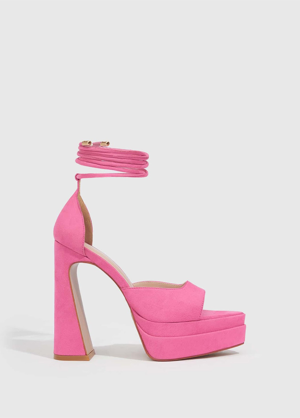 Розовые босоножки SHEIN на завязках со шнуровкой
