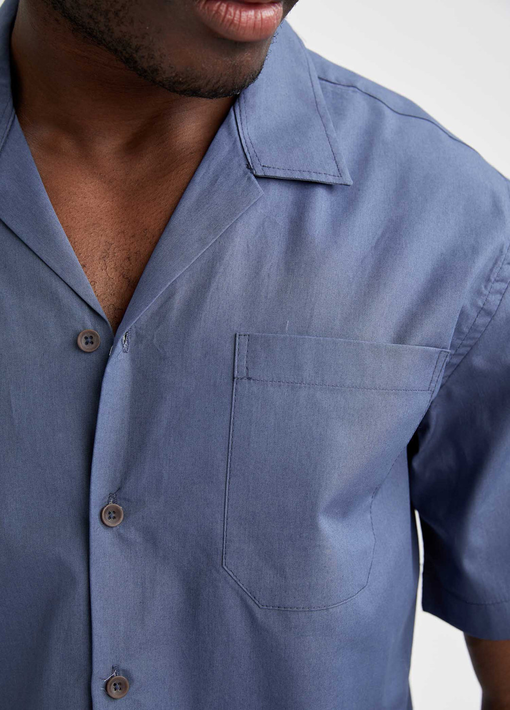 Серо-голубой кэжуал рубашка DeFacto