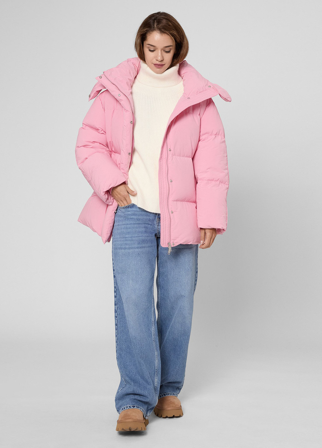 Розовый зимний Пуховик PRPY