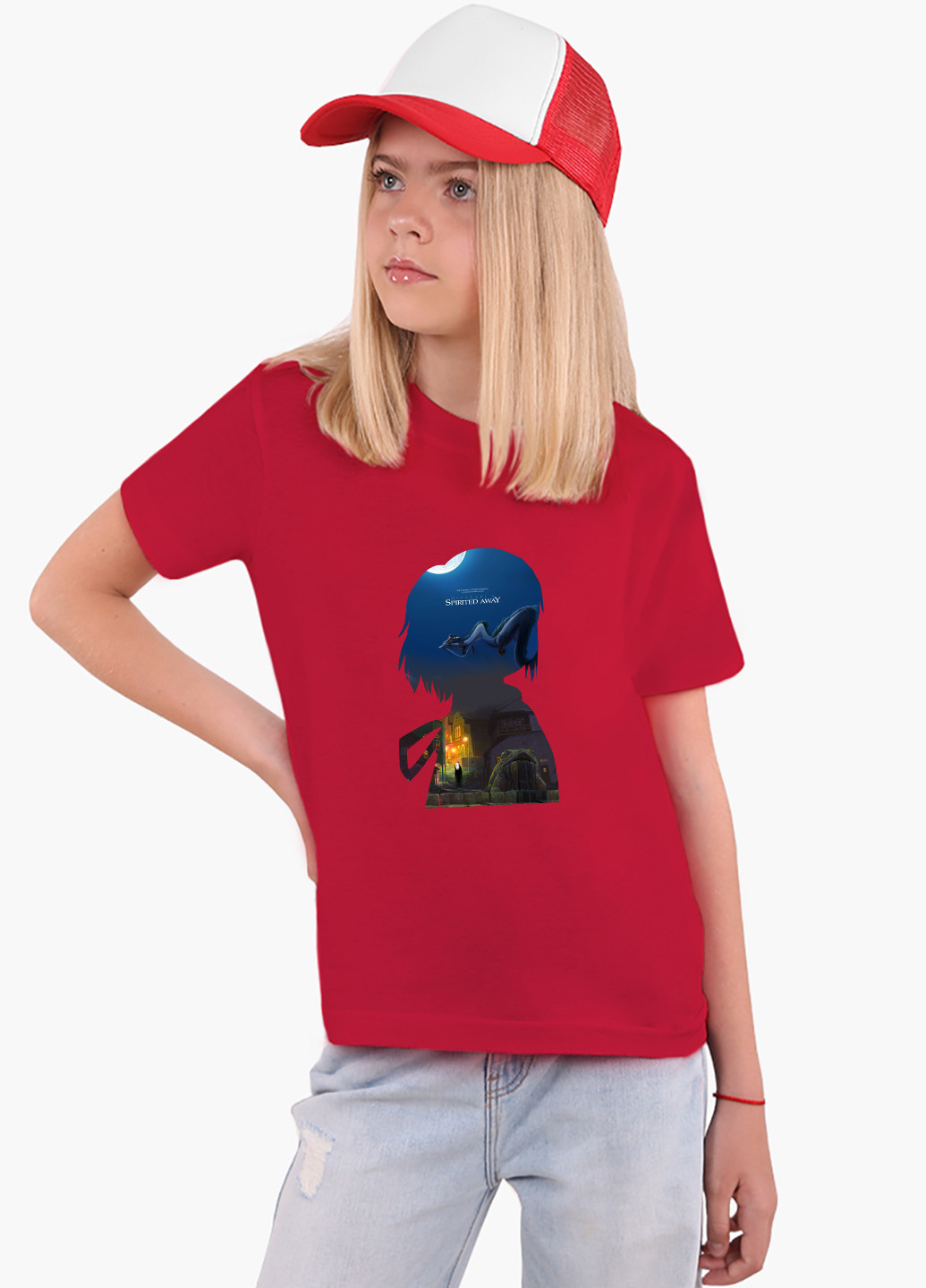 Красная демисезонная футболка детская унесённые призраками (spirited away)(9224-2828) MobiPrint
