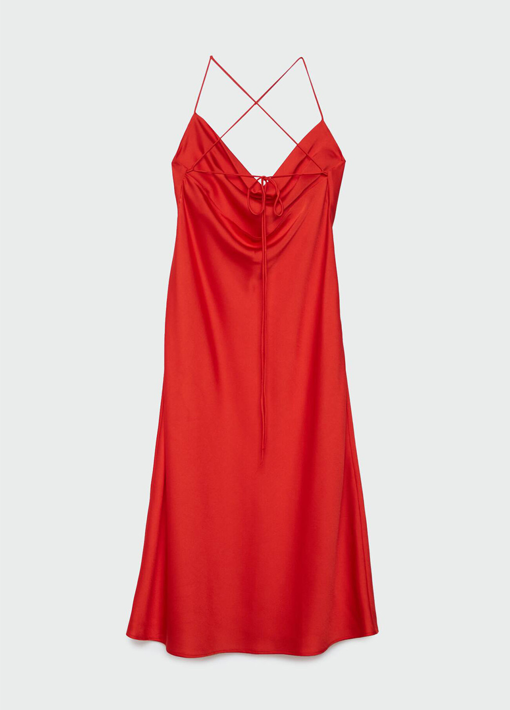 Красное кэжуал платье платье-комбинация Stradivarius однотонное