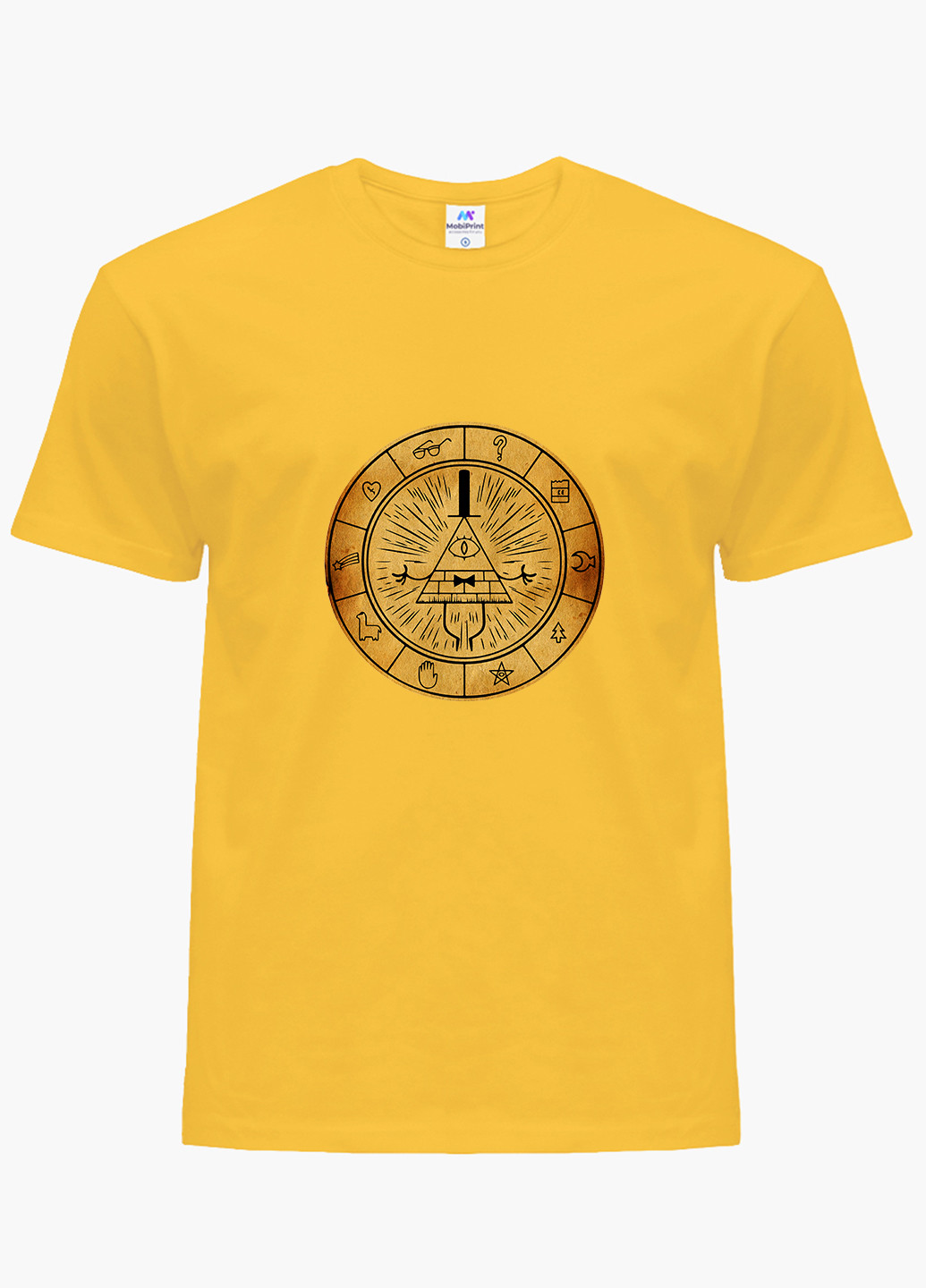 Желтая демисезонная футболка детская билл шифр гравити фолз (bill cipher gravity falls)(9224-2627) MobiPrint