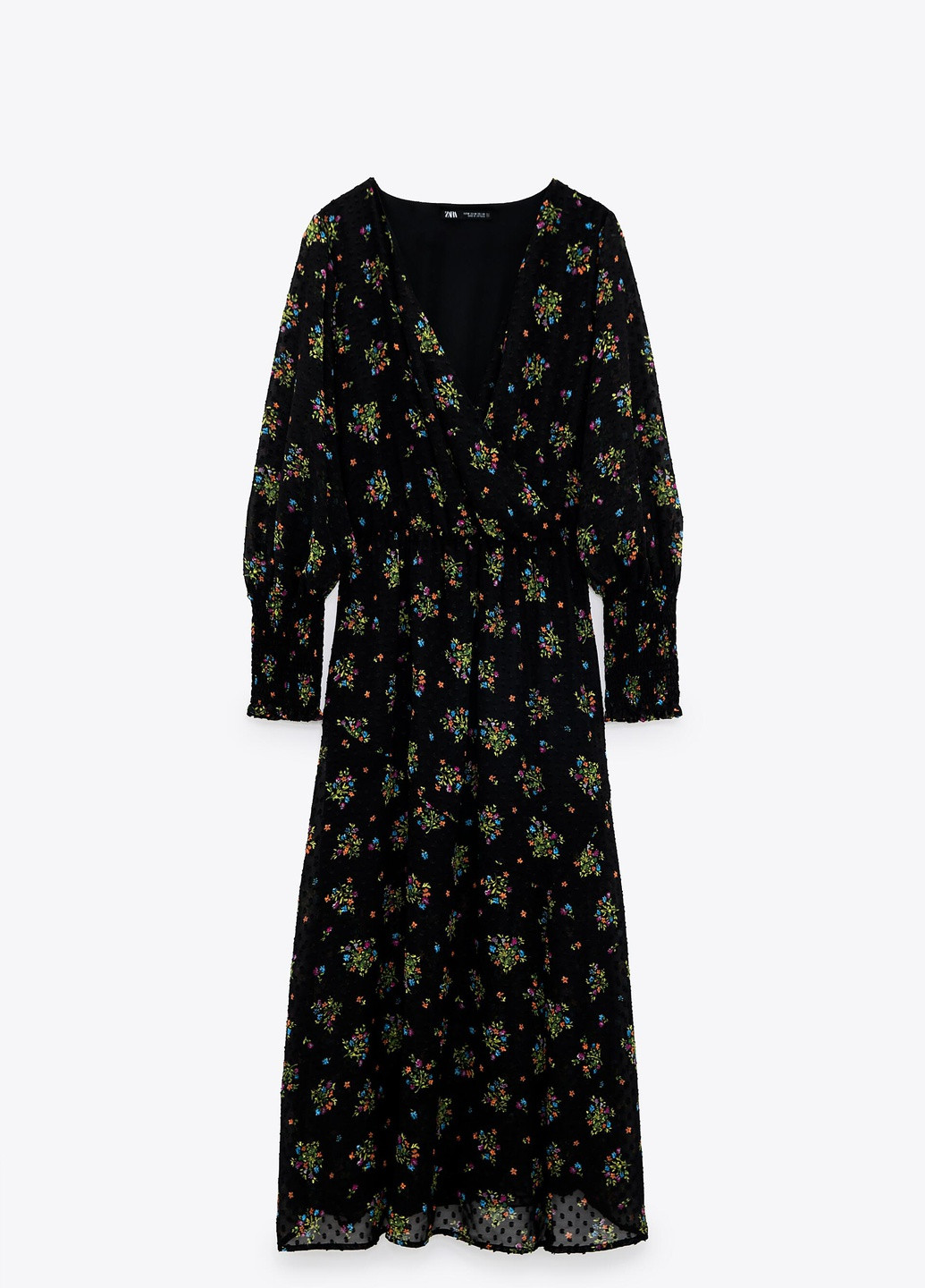 Чорна кежуал плаття, сукня Zara з квітковим принтом