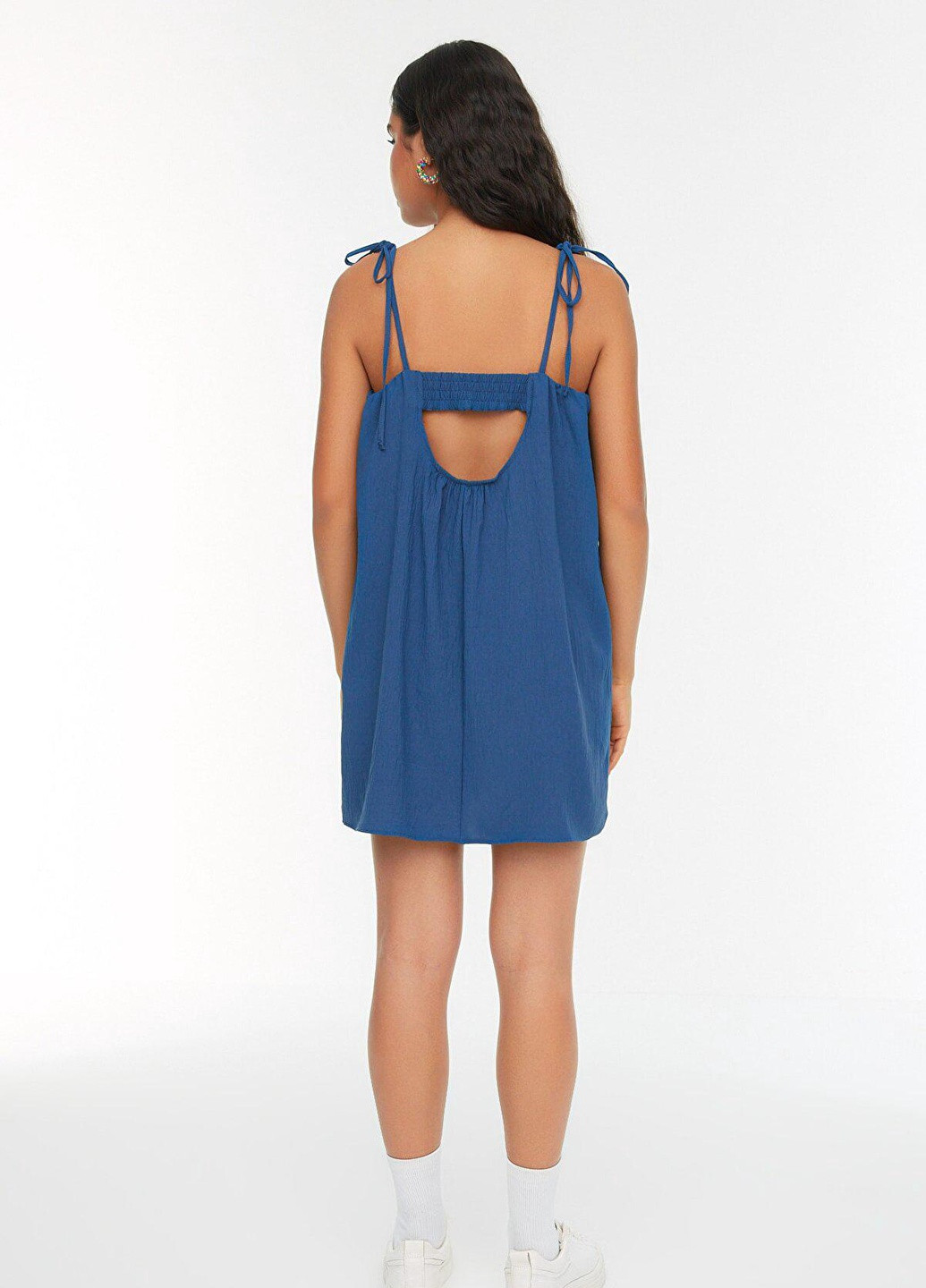 Індиго повсякденний сукня AMORI однотонна