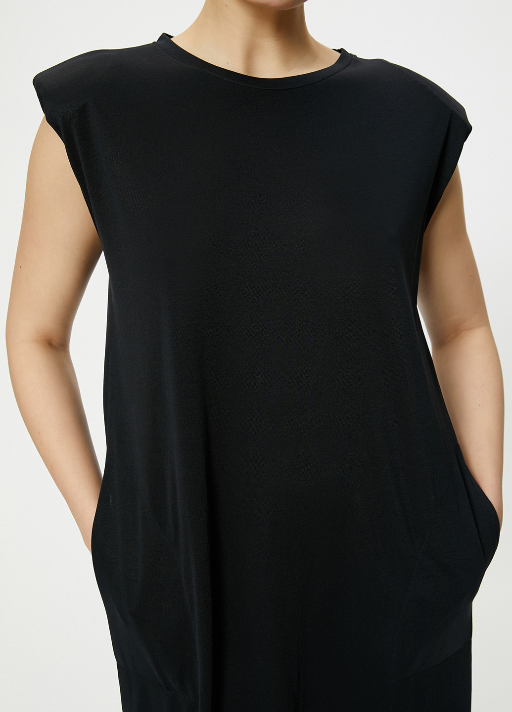 Черное кэжуал платье платье-футболка KOTON однотонное