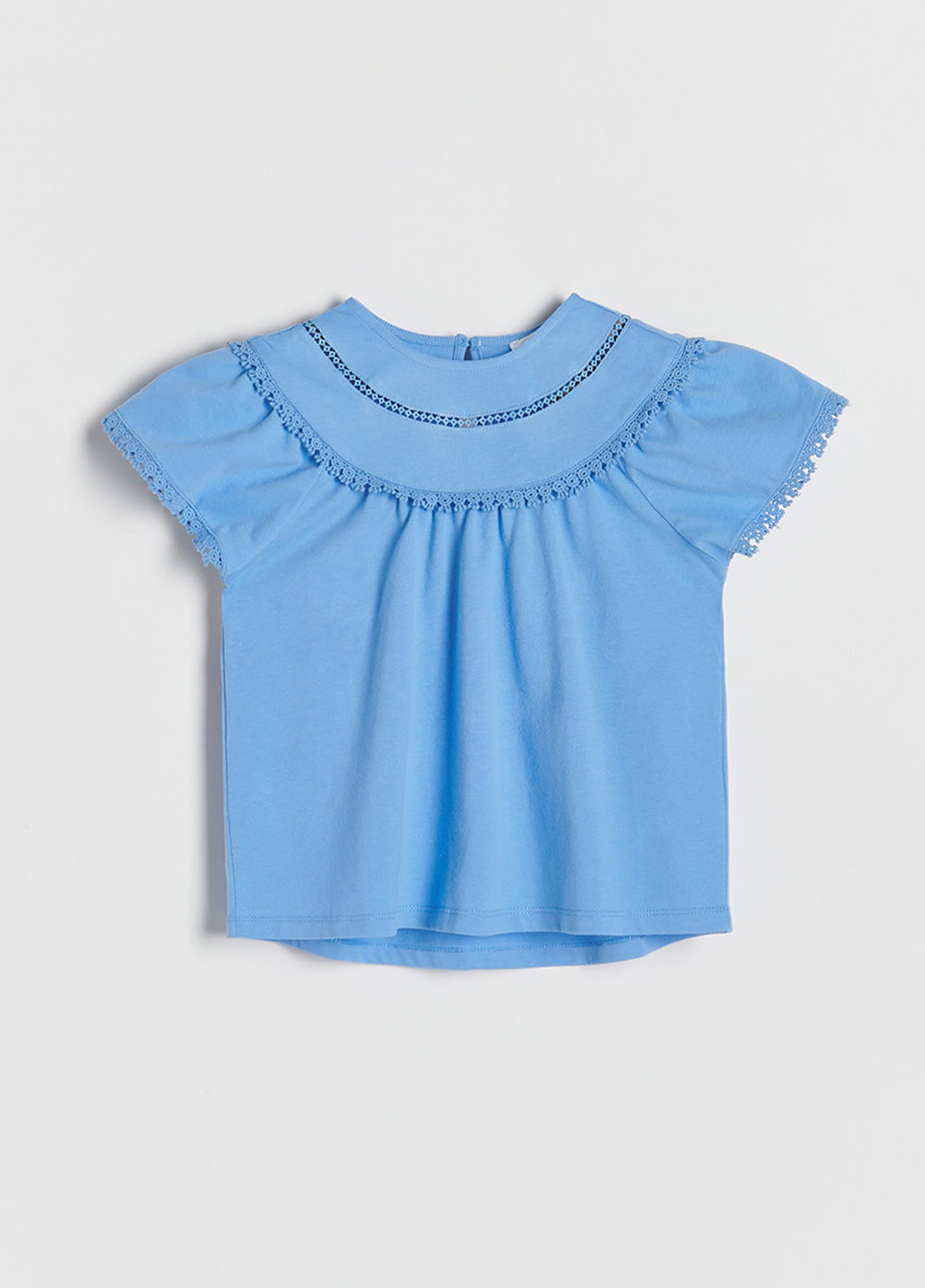 Голубая однотонная блузка Reserved летняя