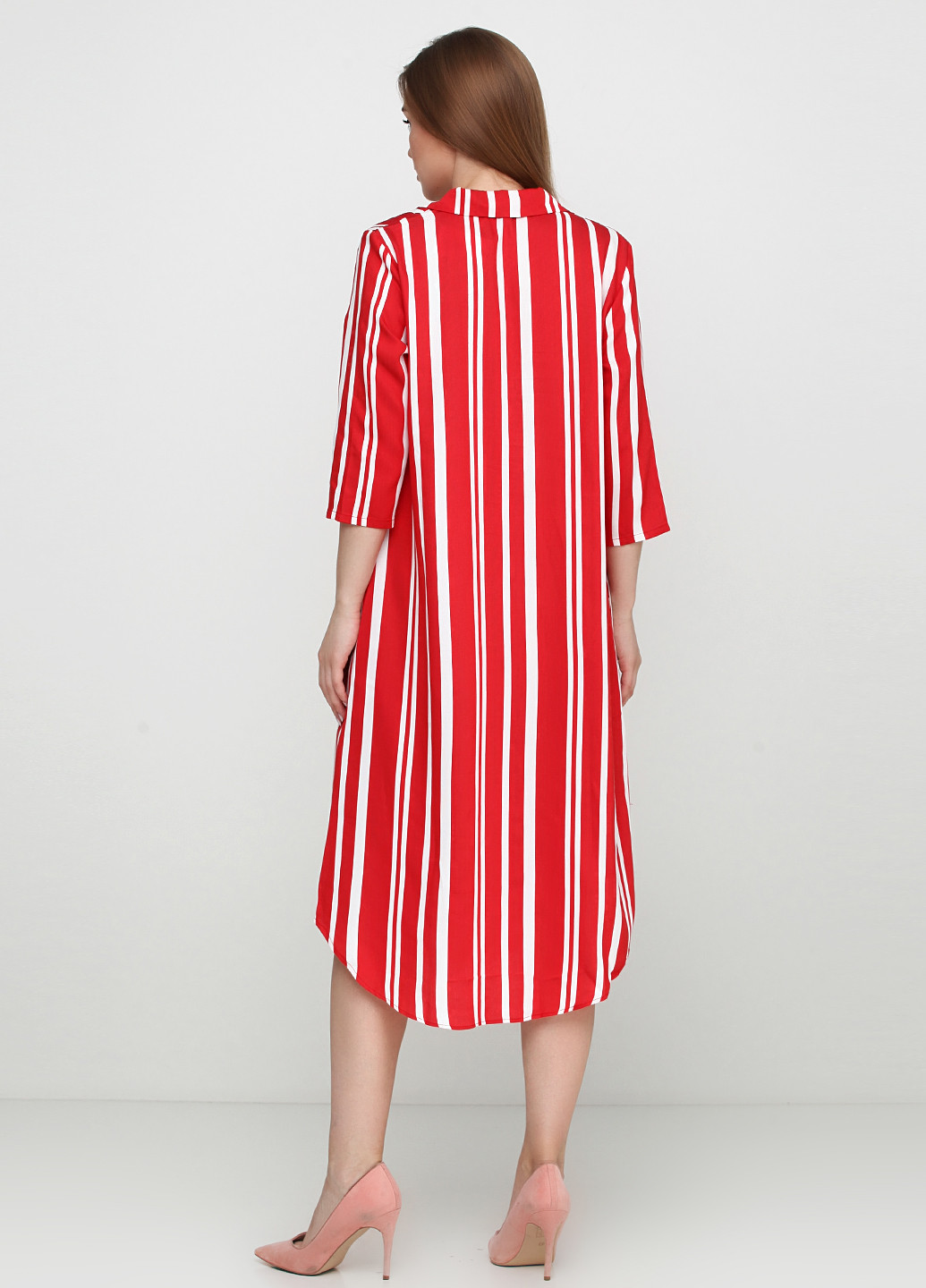 Комбинированное кэжуал платье рубашка Massimo Dutti в полоску