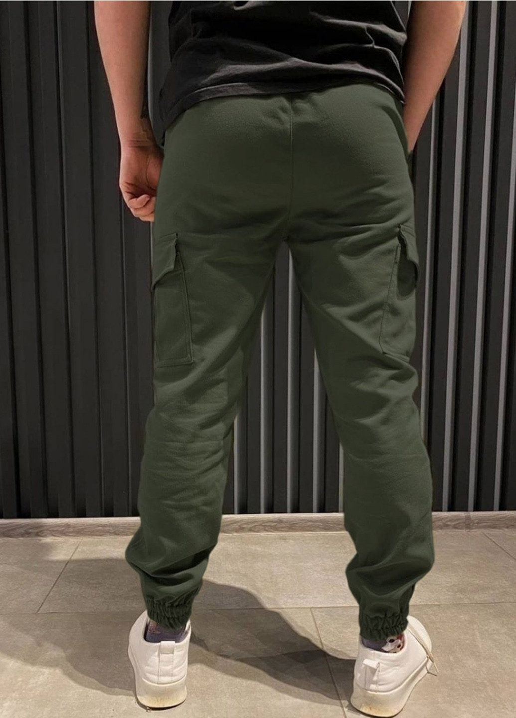 Хаки спортивные, кэжуал демисезонные джоггеры, карго брюки No Brand