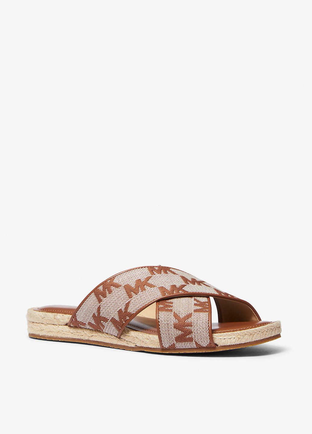 Коричневые шлепанцы Michael Kors на плетеной подошве
