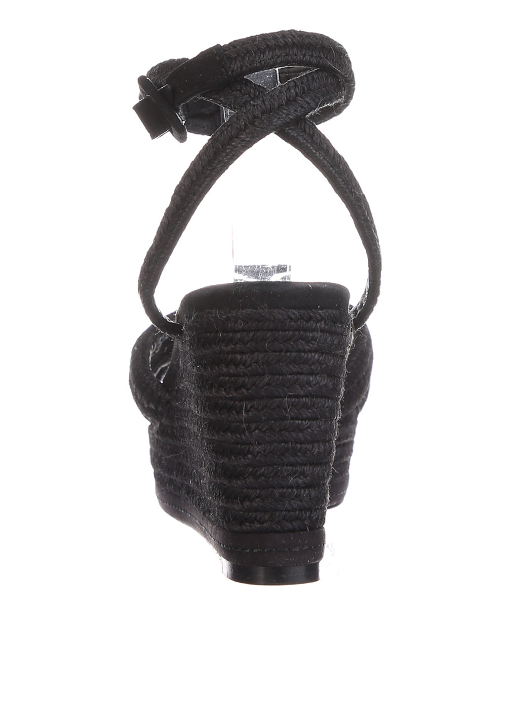 Черные босоножки Massimo Dutti с ремешком на плетеной подошве