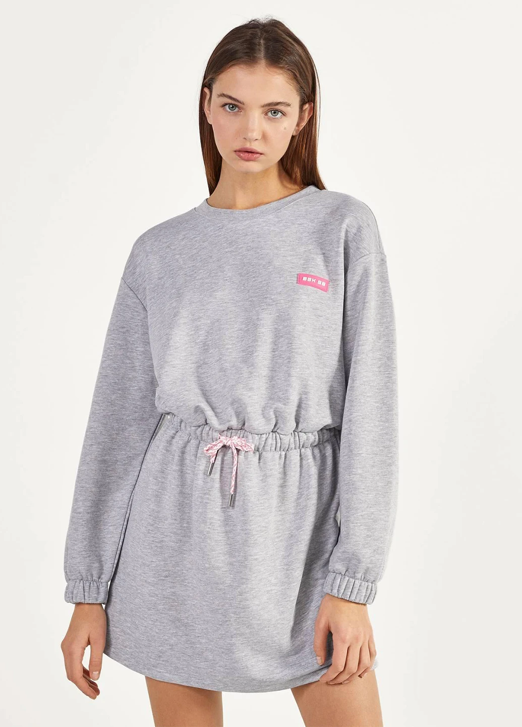 Світло-сіра кежуал сукня Bershka меланжева