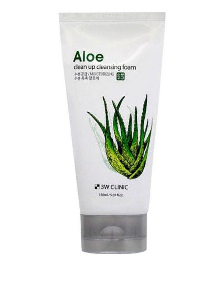 Aloe Clean Up Cleansing Foam Пенка для умывания с экстрактом алоэ, 150 мл 3W Clinic (236499755)