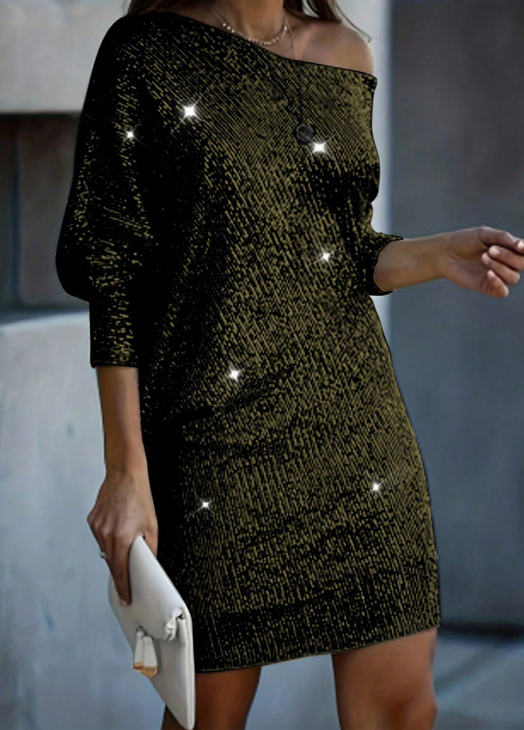 Комбінована коктейльна сукня SHEIN однотонна