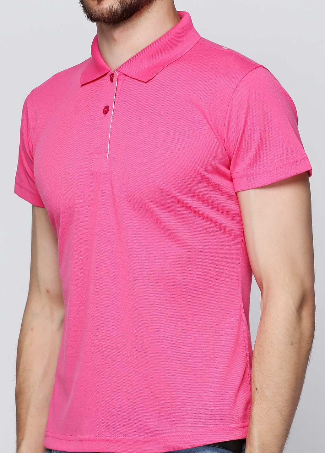 Розовая футболка-поло для мужчин SOT однотонная