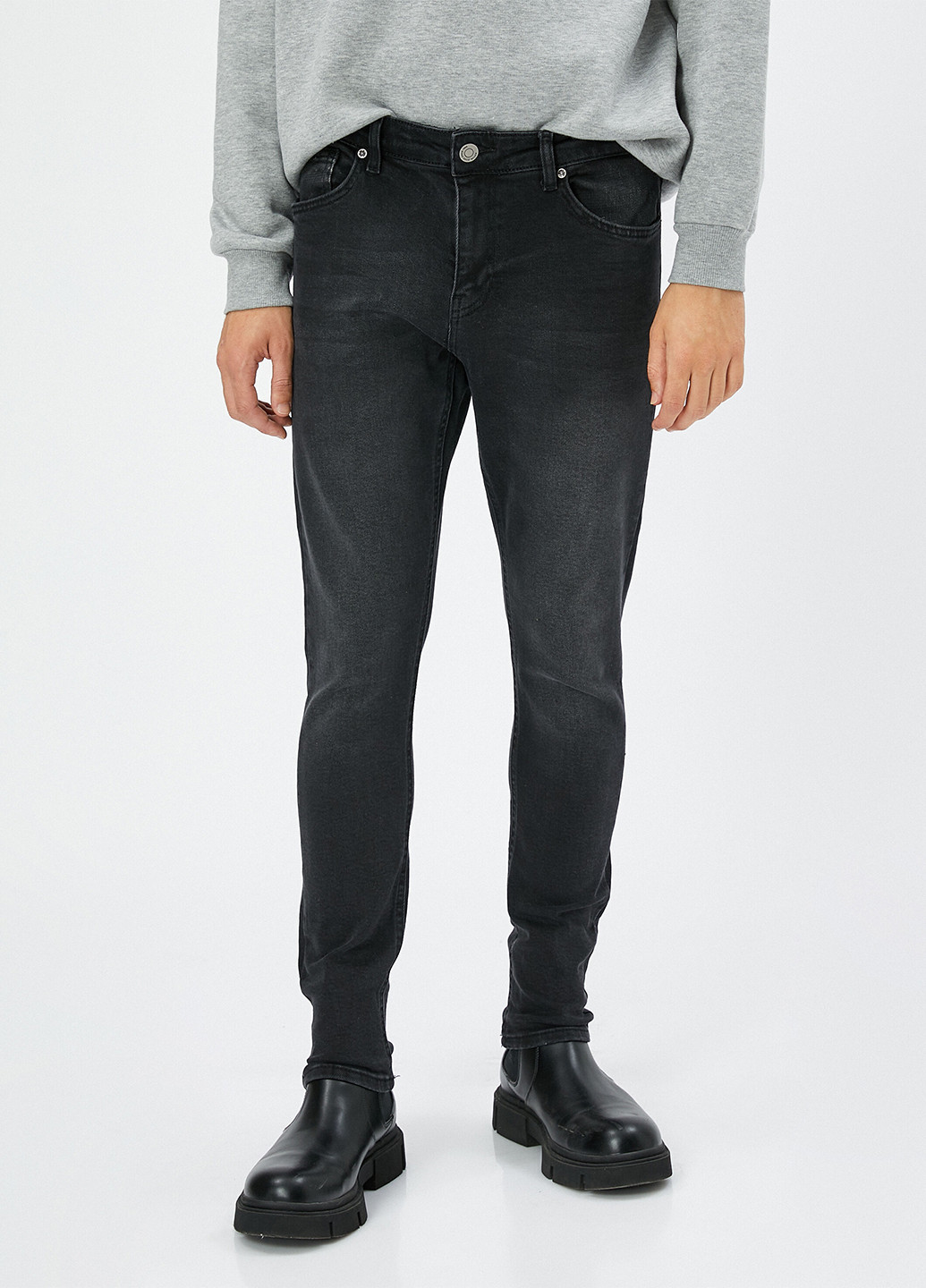 Темно-серые демисезонные регюлар фит джинсы KOTON