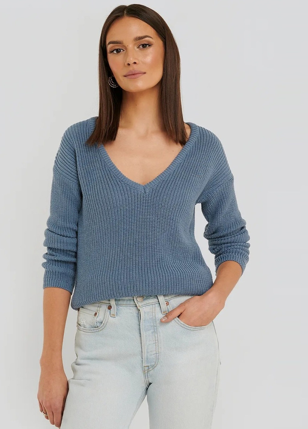 Серо-синий демисезонный пуловер пуловер NA-KD