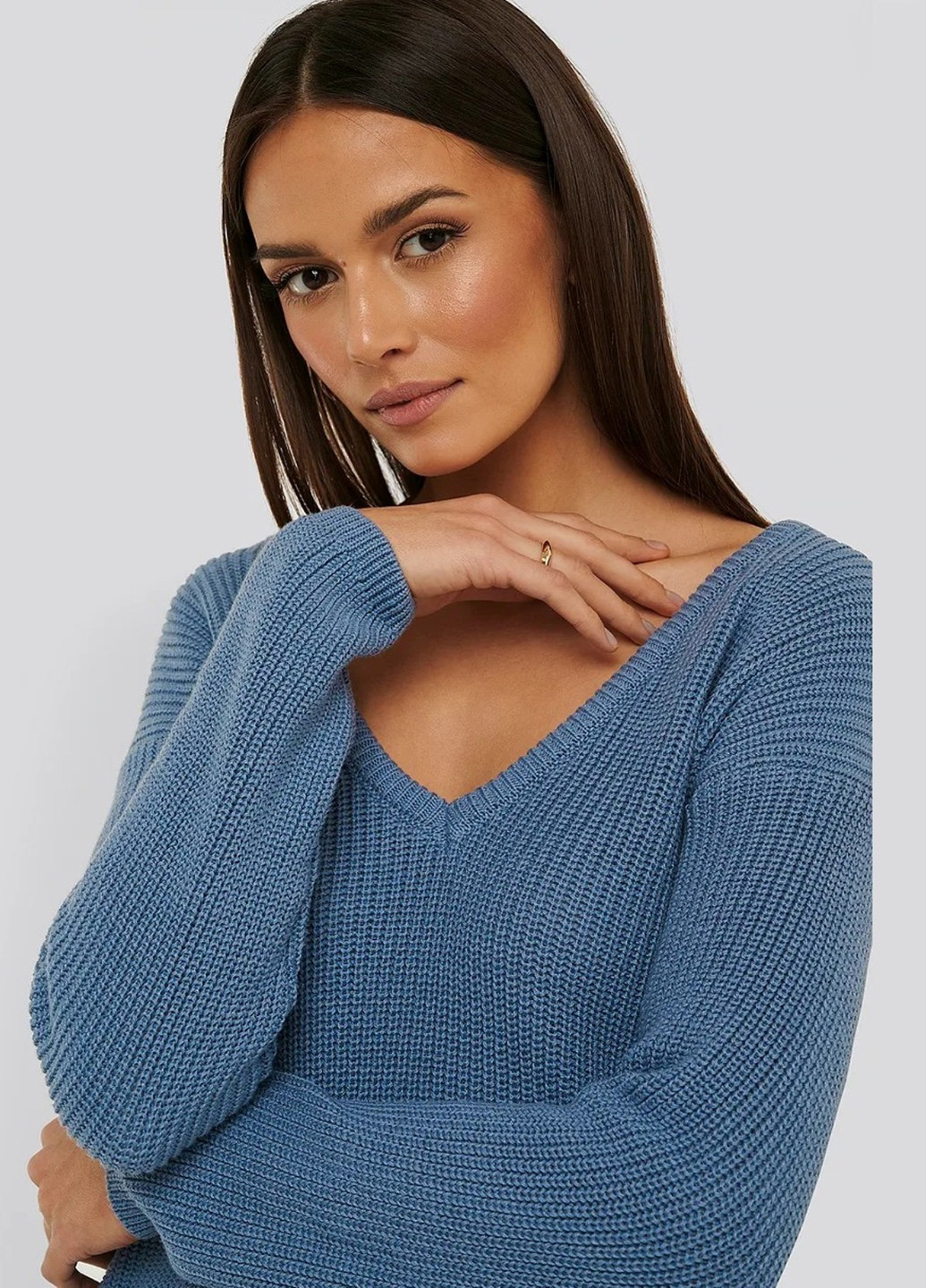 Сіро-синій демісезонний пуловер пуловер NA-KD