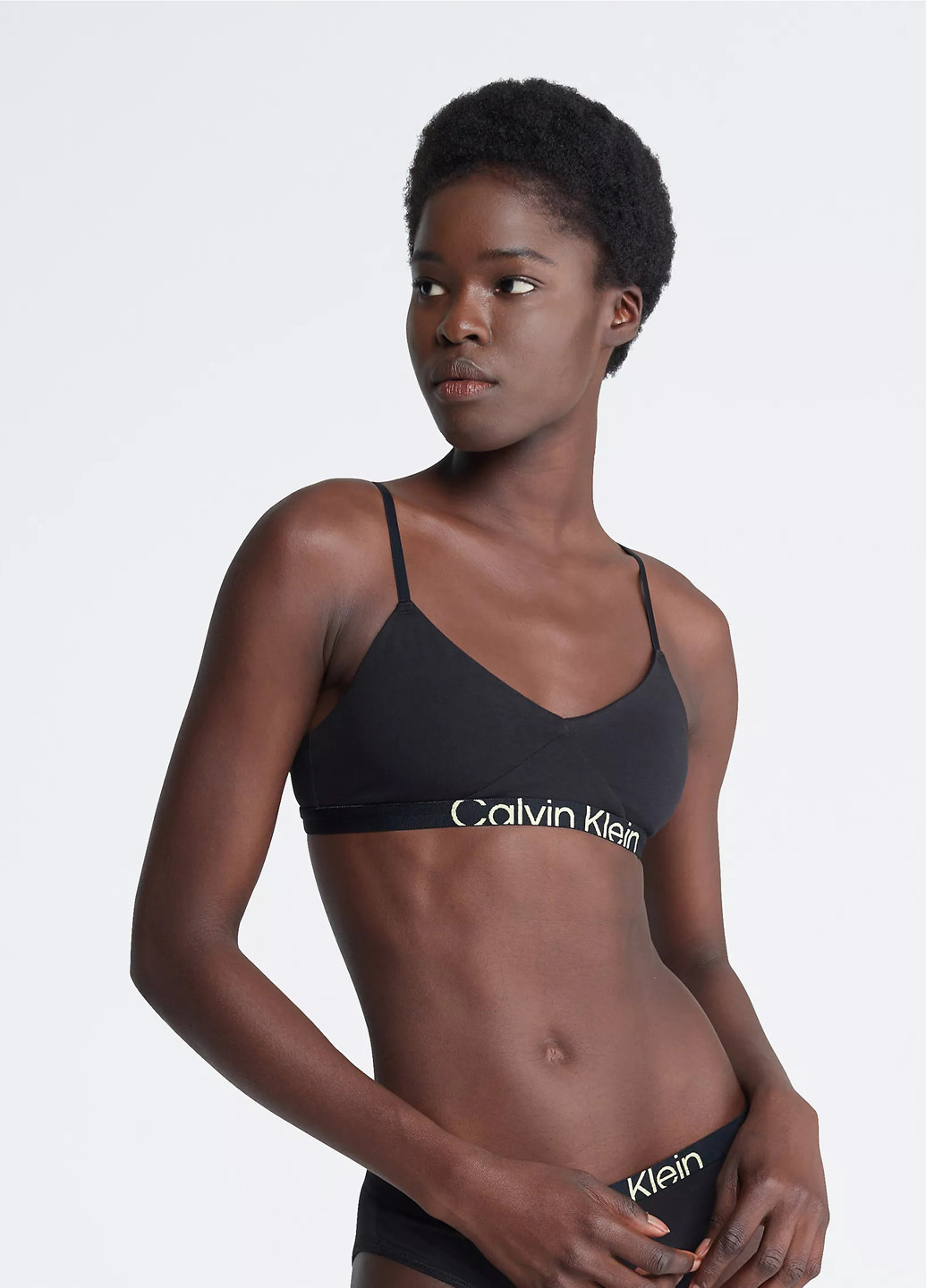 Чорний бюстгальтер Calvin Klein без кісточок бавовна
