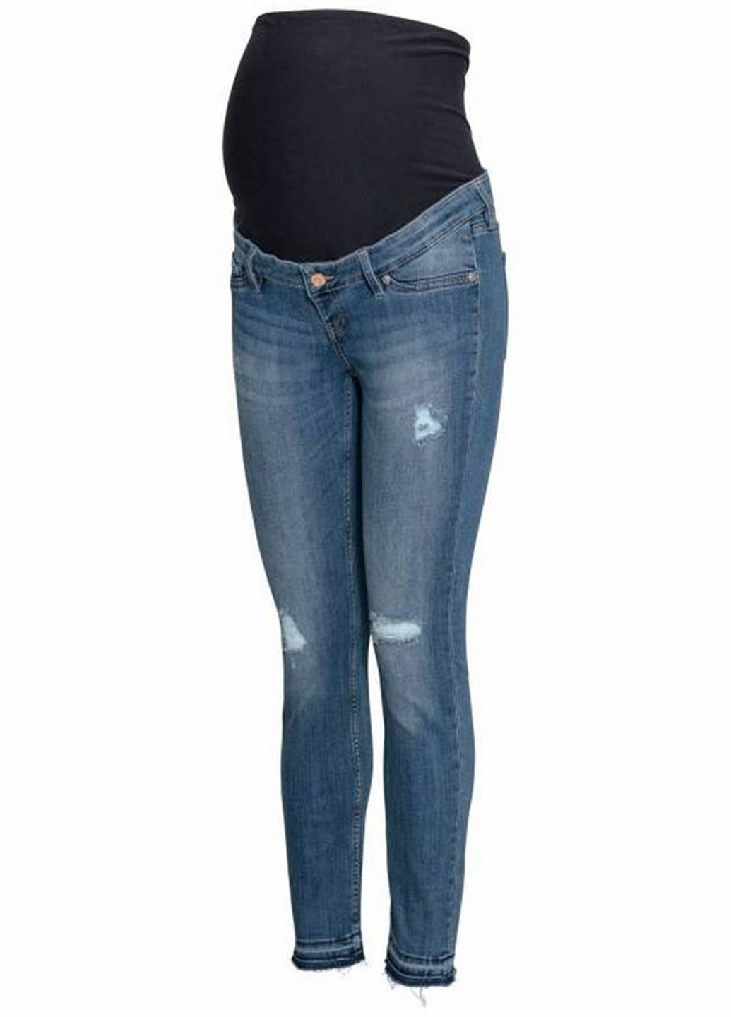 Синие демисезонные зауженные джинсы для беременных H&M