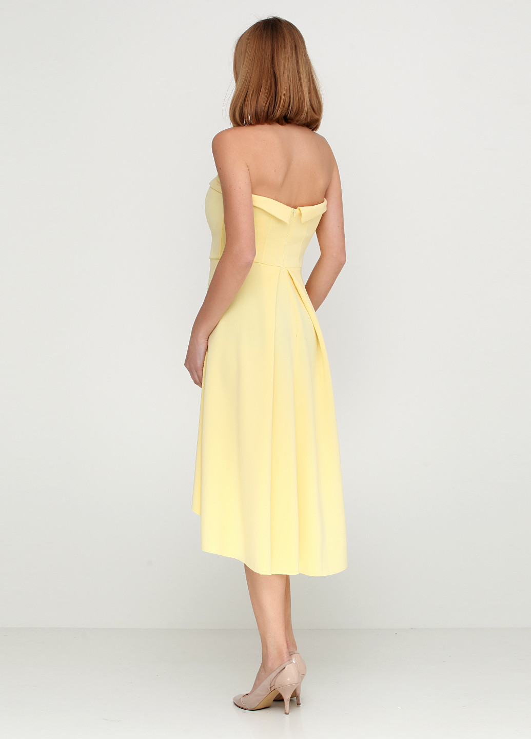Желтое коктейльное платье Miss Selfridge однотонное