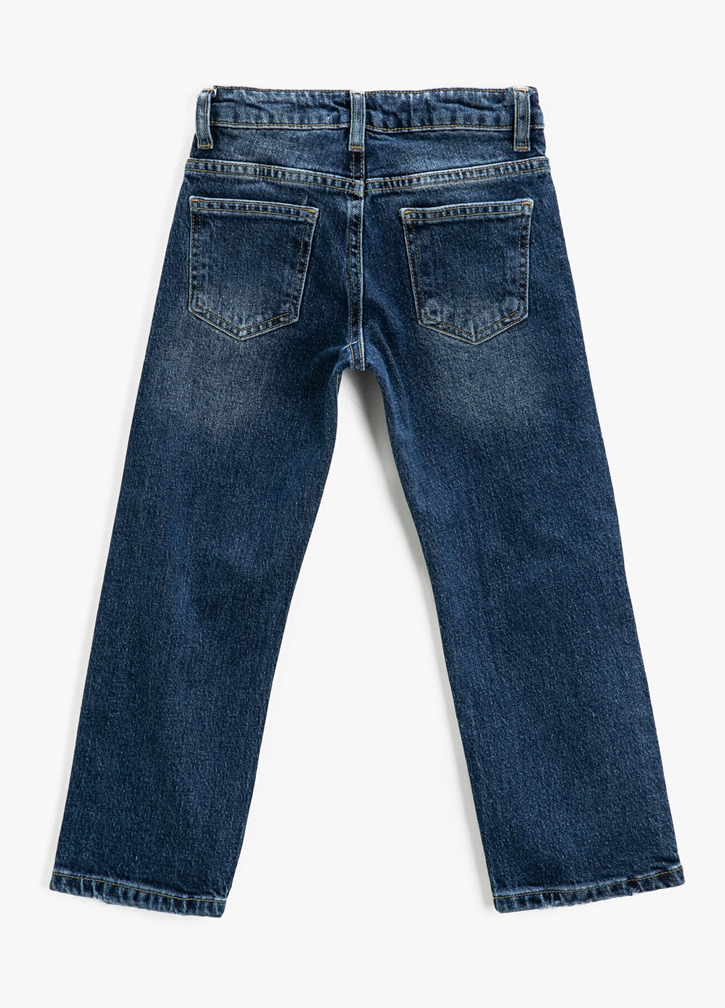 Джинси KOTON прямі однотонні темно-сині джинсові бавовна