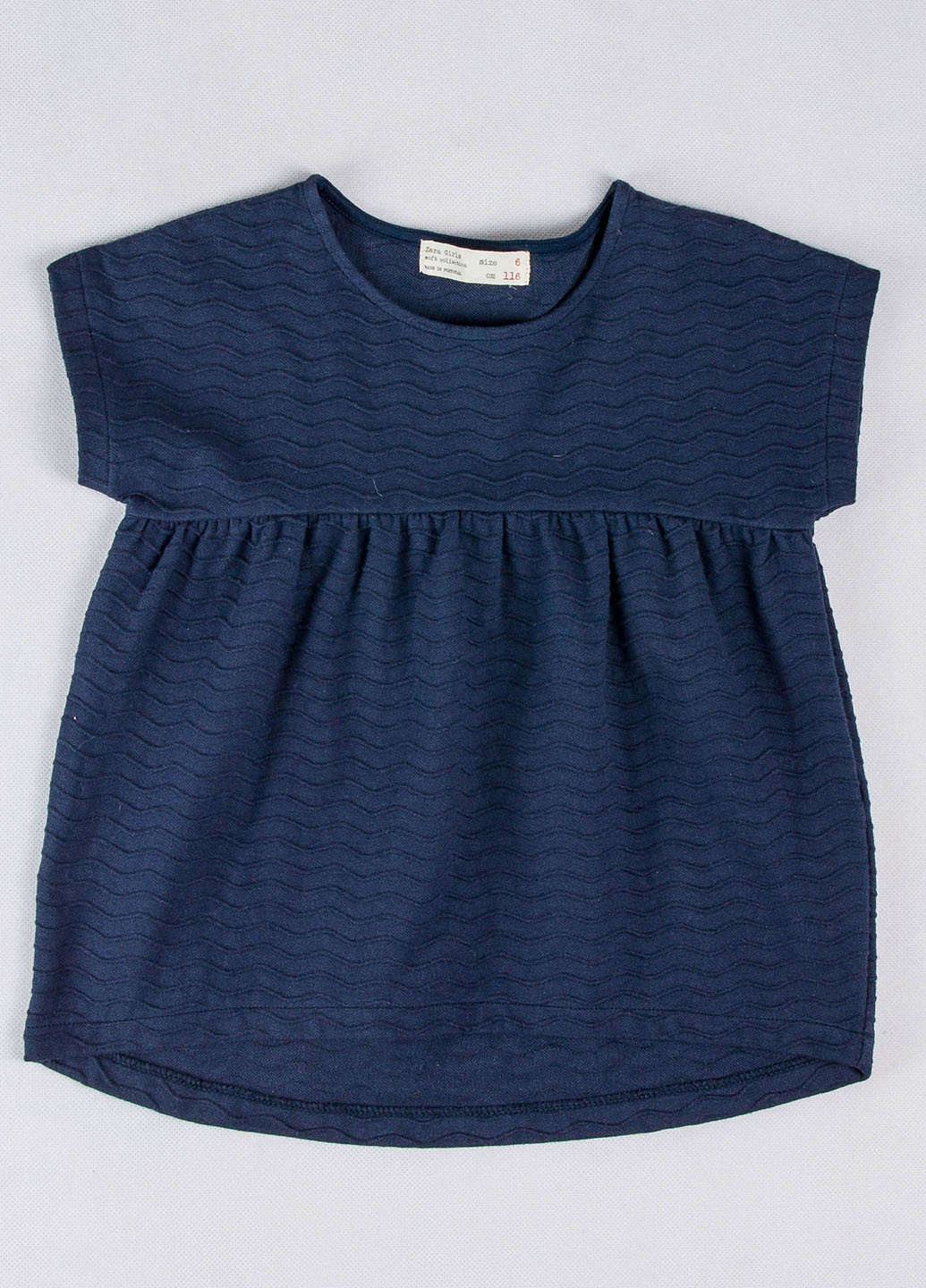 Темно-синя літня футболка Zara