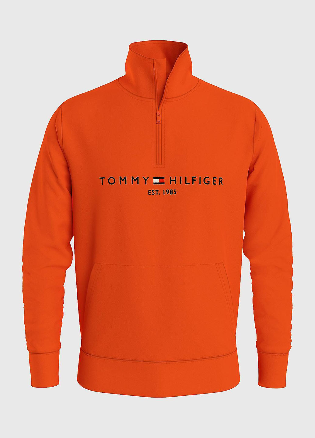 Свитшот Tommy Hilfiger - Прямой крой однотонный оранжевый кэжуал хлопок, трикотаж - (277042064)
