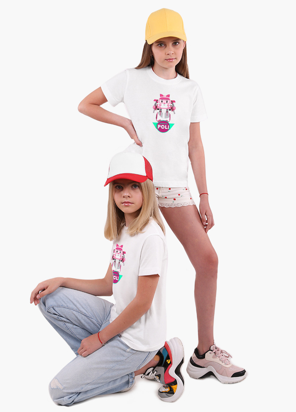 Белая демисезонная футболка детская робокар поли (robocar poli) белый (9224-1621) 164 см MobiPrint