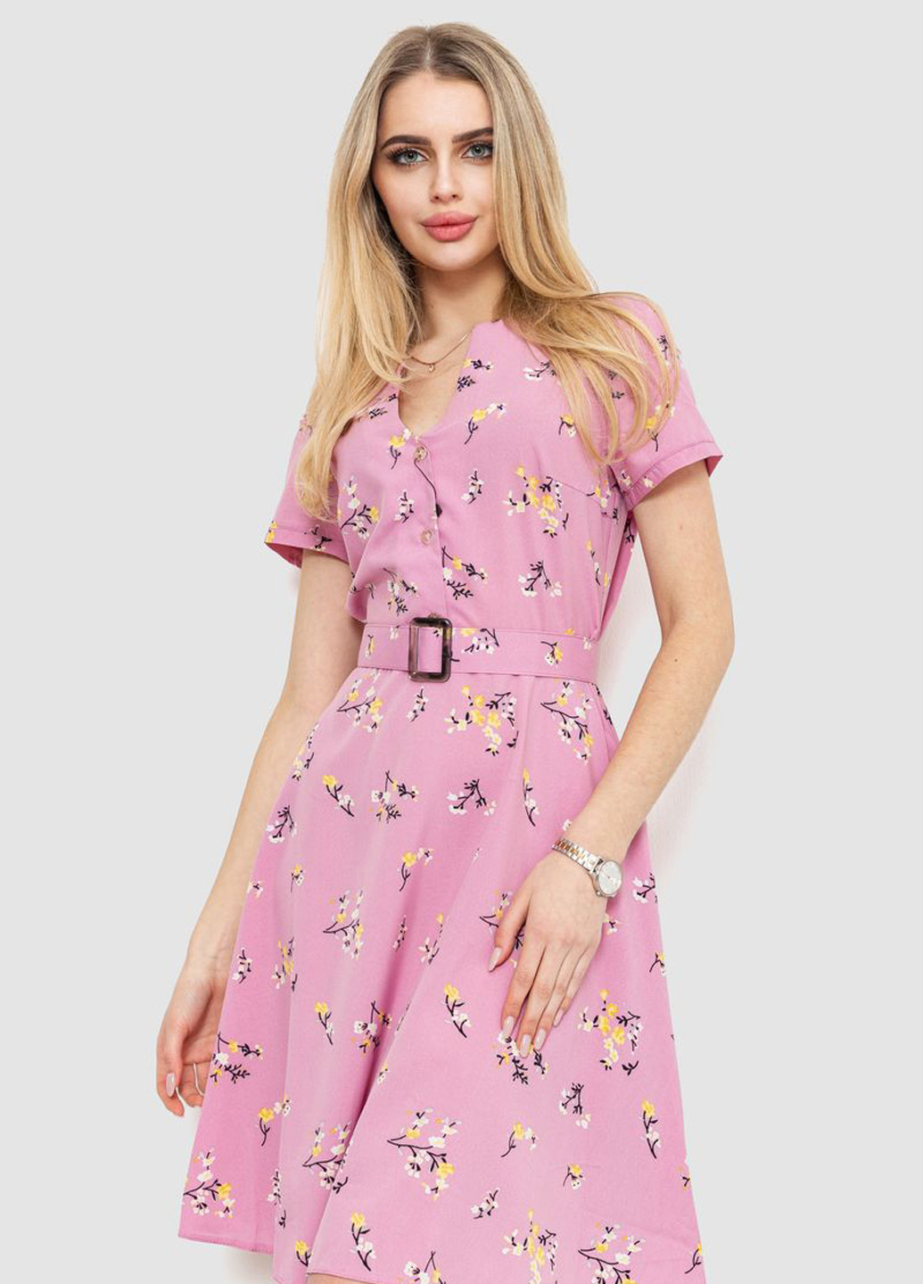 Розовое кэжуал платье Ager с цветочным принтом
