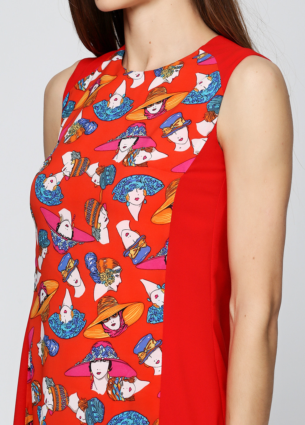 Темно-красное кэжуал платье Origa с рисунком