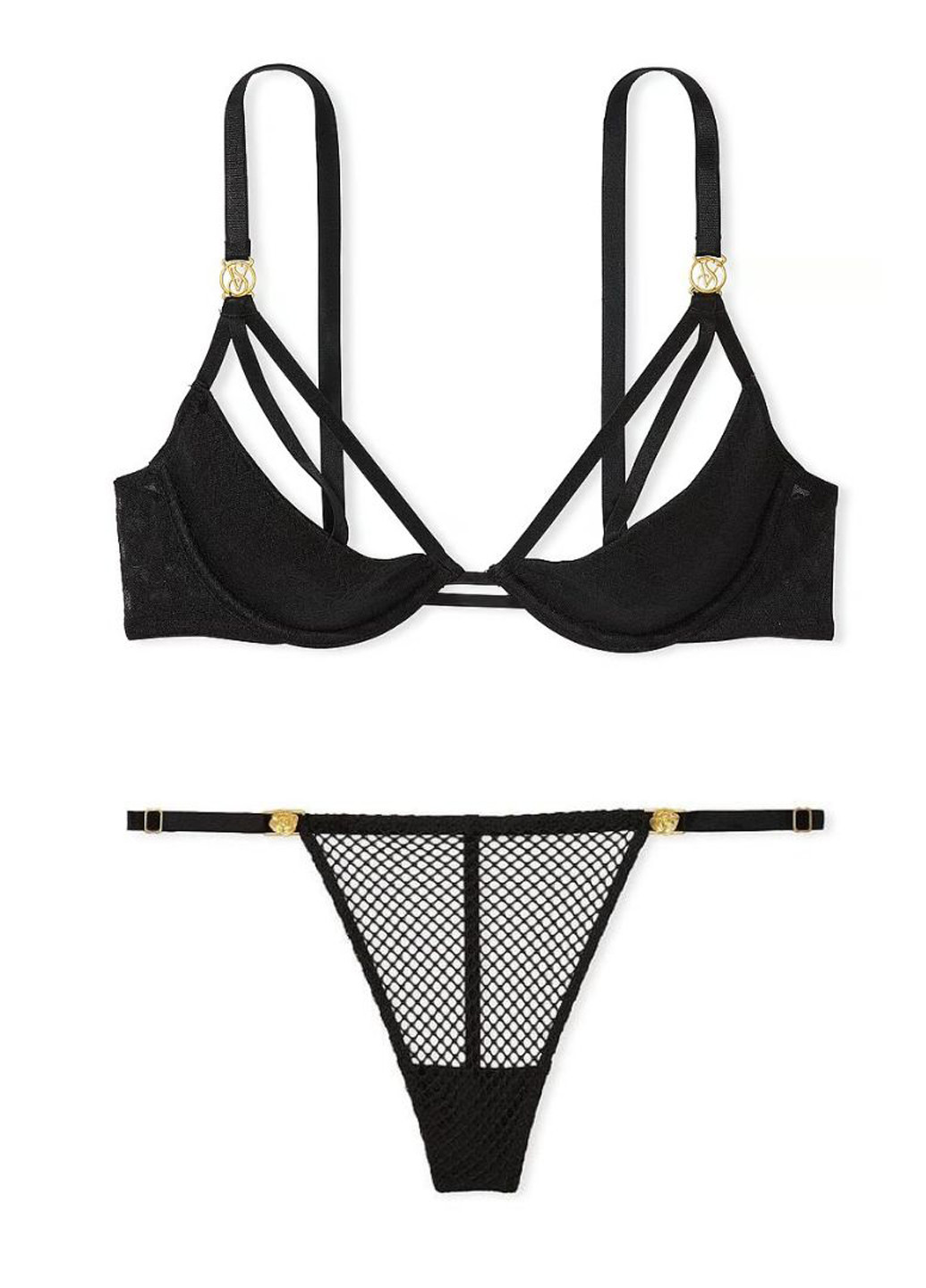 Черный демисезонный комплект (бюстгальтер, трусики) Victoria's Secret