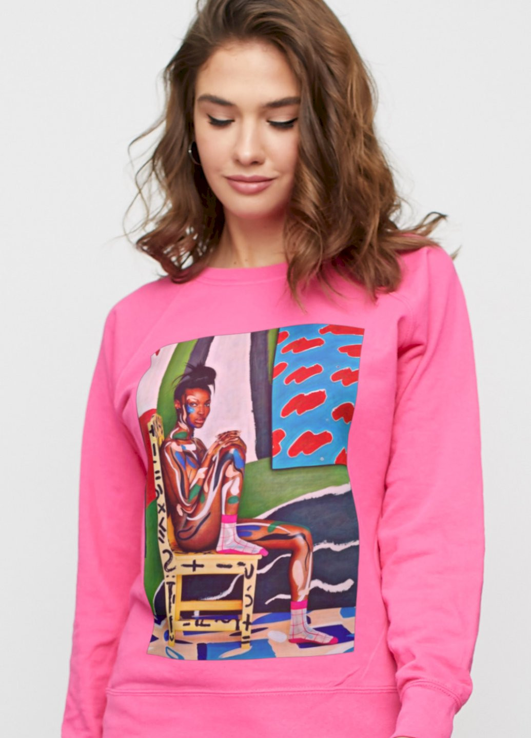 Рожевий світшоти жіночий / no flis / YAPPI малюнок (210672784)