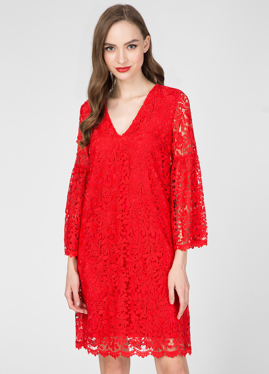 Красное кэжуал платье а-силуэт Trussardi Jeans однотонное