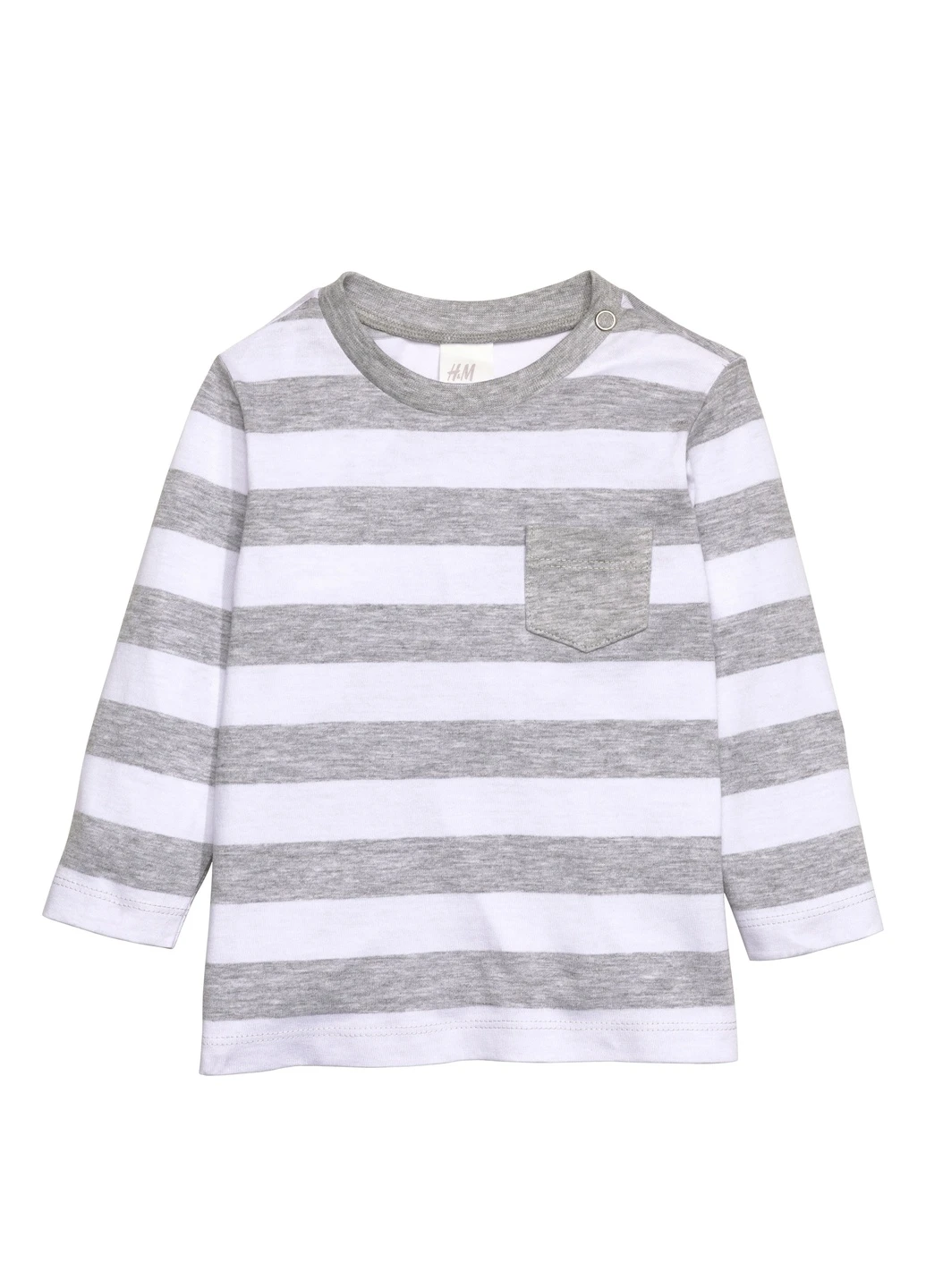 Лонгслів,білий в сіру смужку, H&M (254866161)