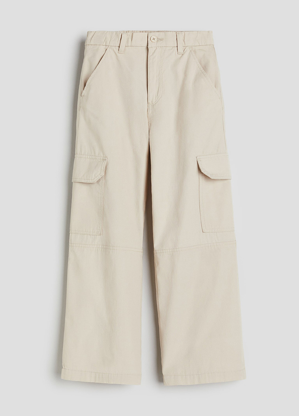 Кремовые кэжуал демисезонные карго брюки H&M