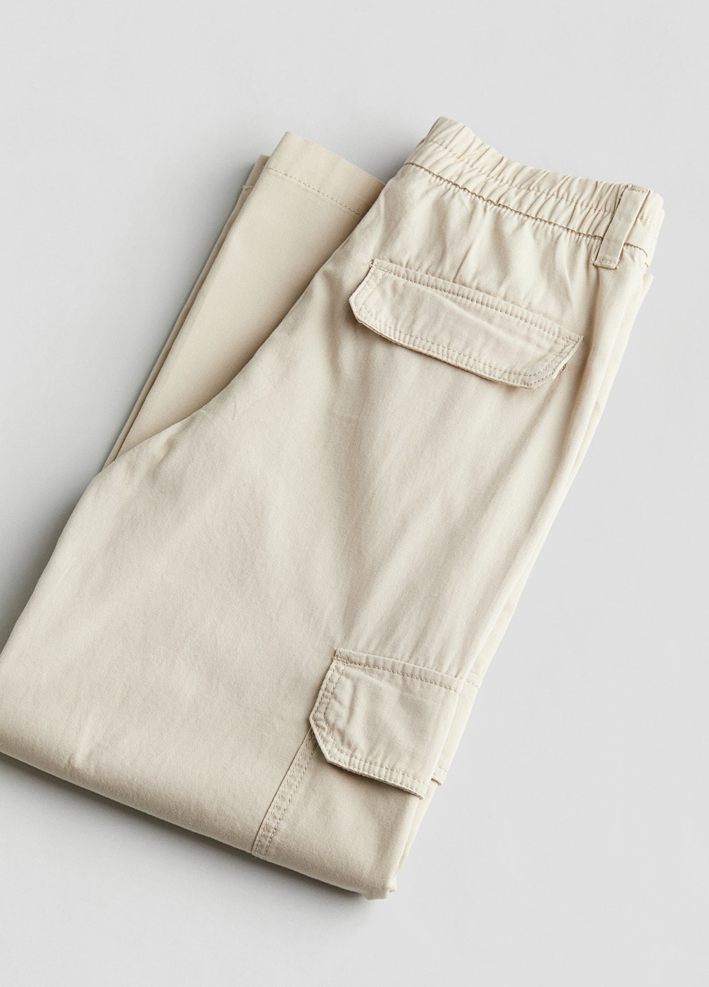 Кремовые кэжуал демисезонные карго брюки H&M