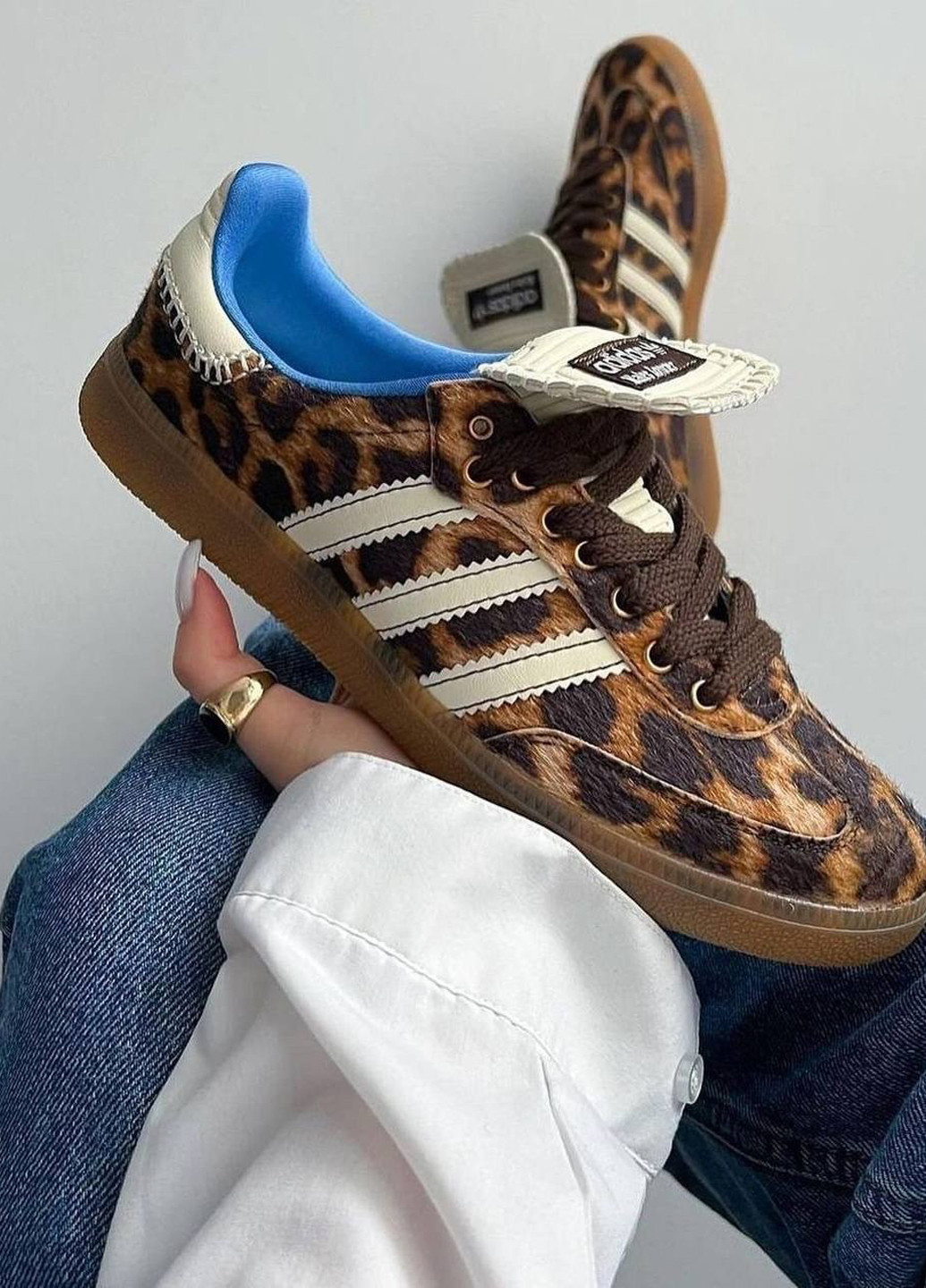 Кроссовки No Brand Samba x Wales Bonner комбинированные демисезоны (323777929)