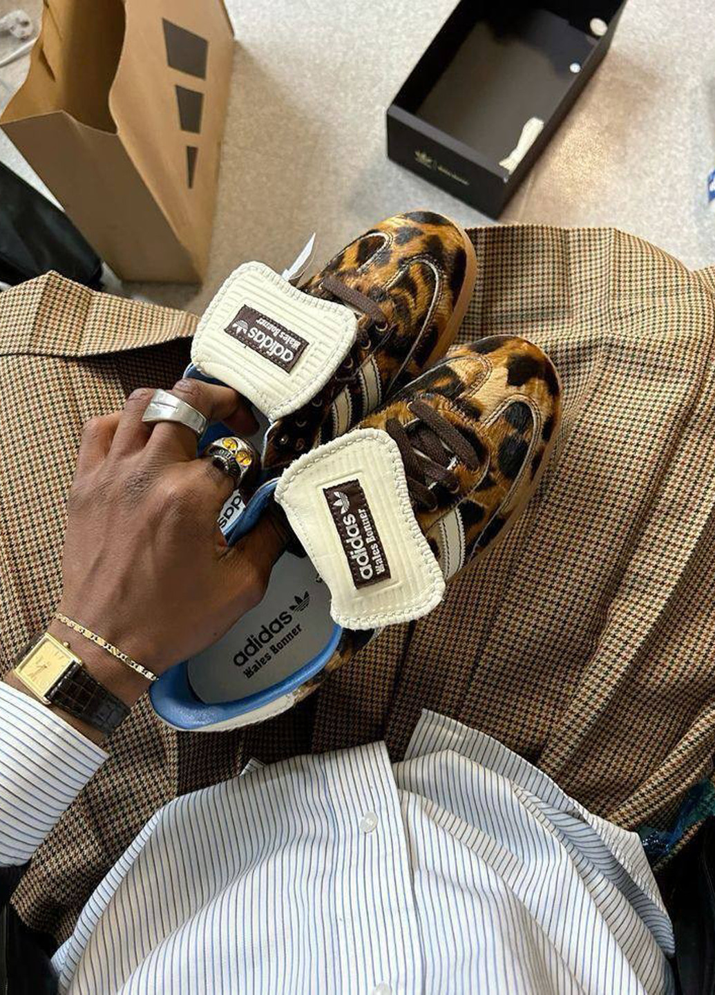 Кроссовки No Brand Samba x Wales Bonner комбинированные демисезоны (323777929)