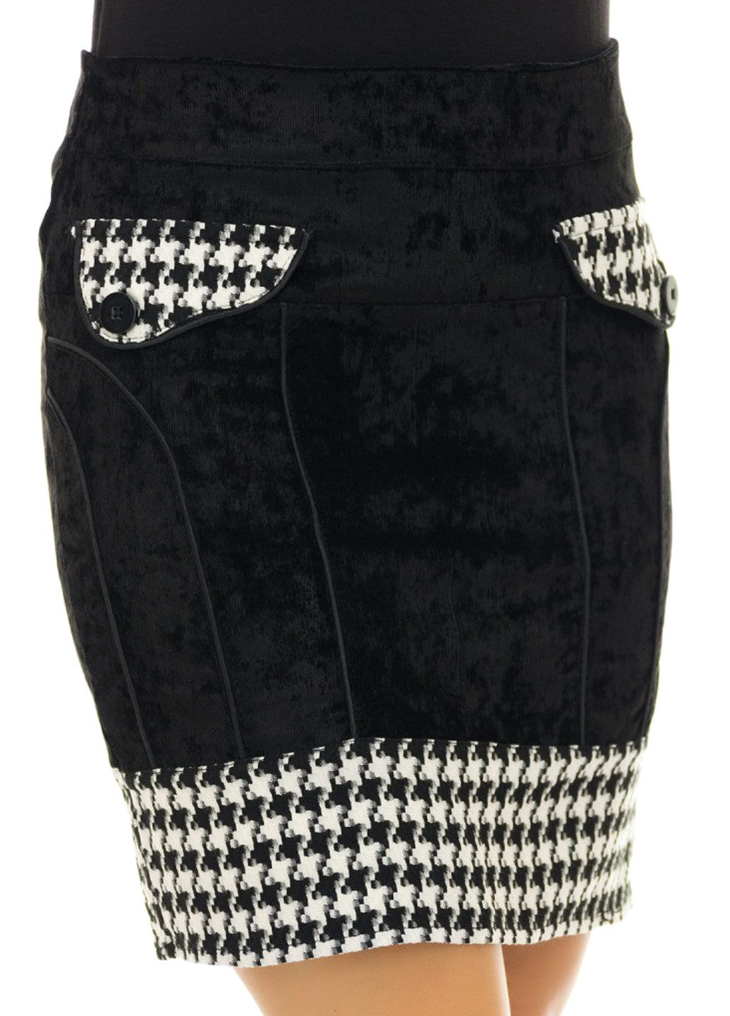 Черная кэжуал с геометрическим узором юбка Tivardo со средней талией