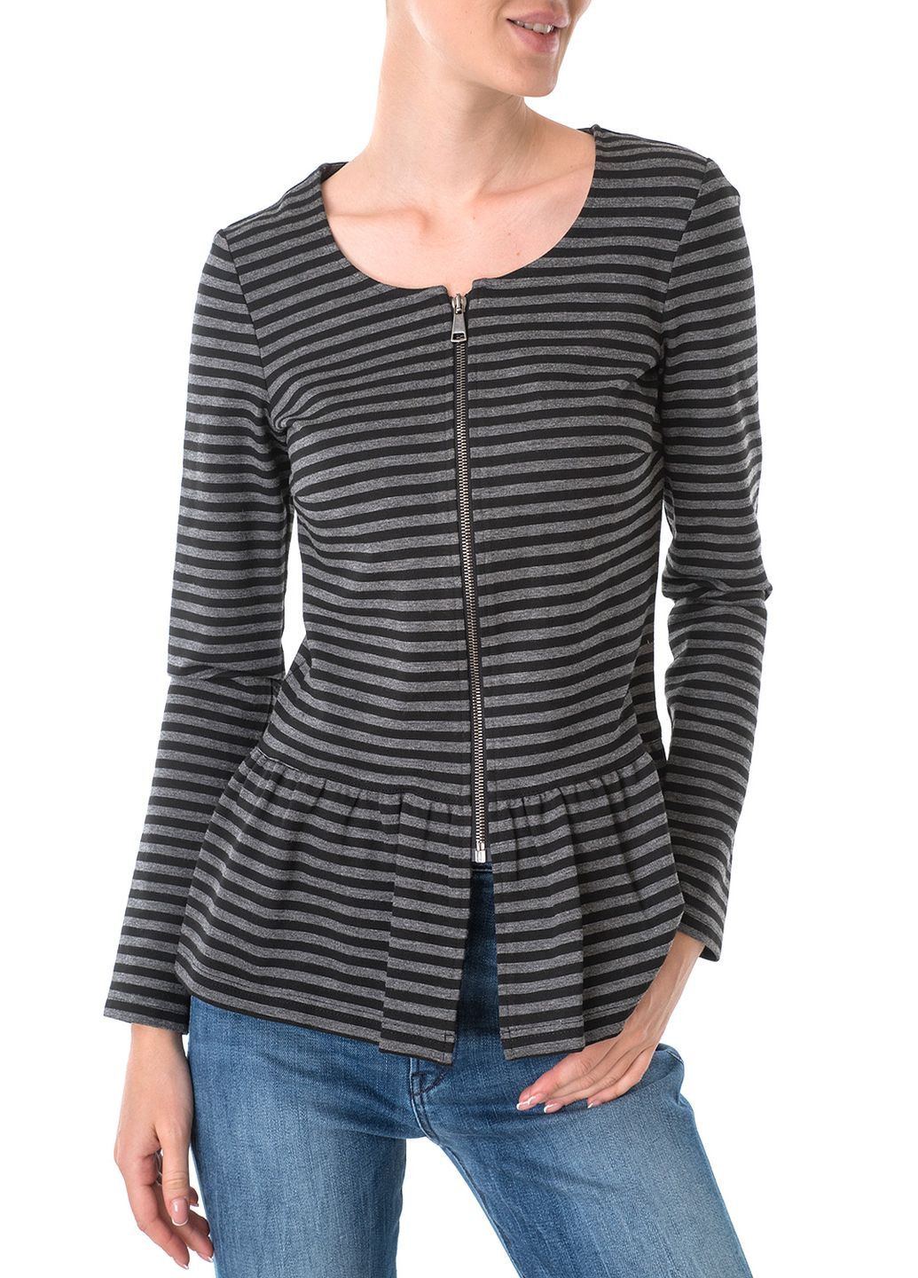 Серый женский жакет Marc Aurel полосатый - зимний