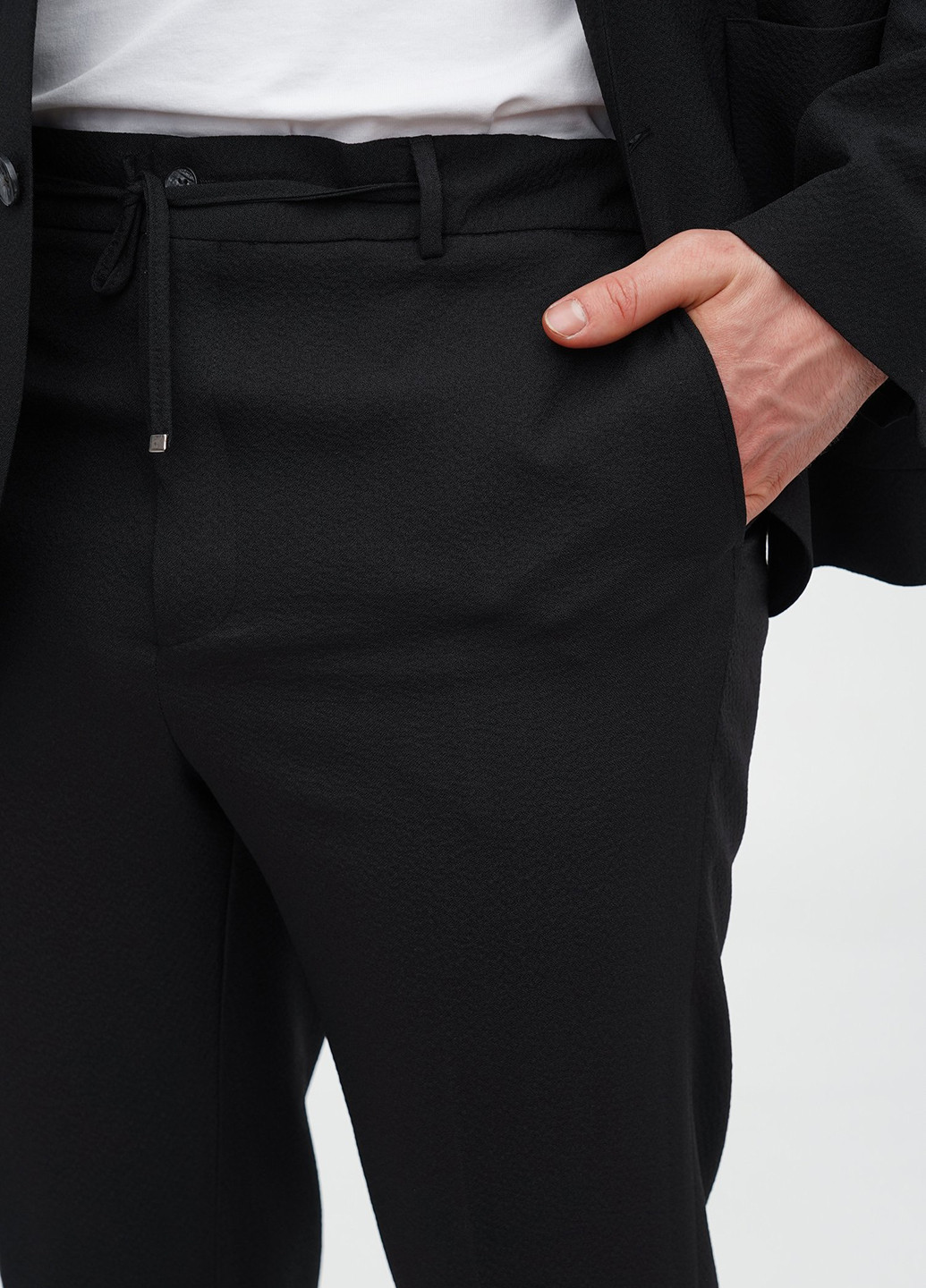 Чорний демісезонний костюм (піджак, штани) брючний Trend Collection