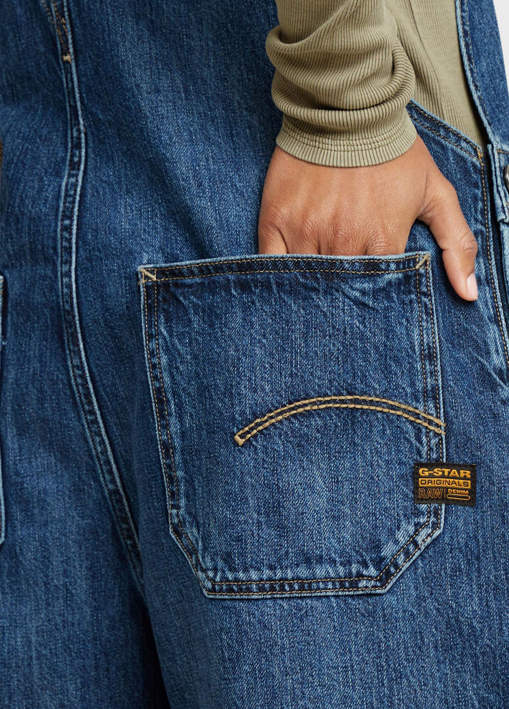 Комбинезон G-Star Raw комбинезон-шорты варенка синий денил хлопок, джинс
