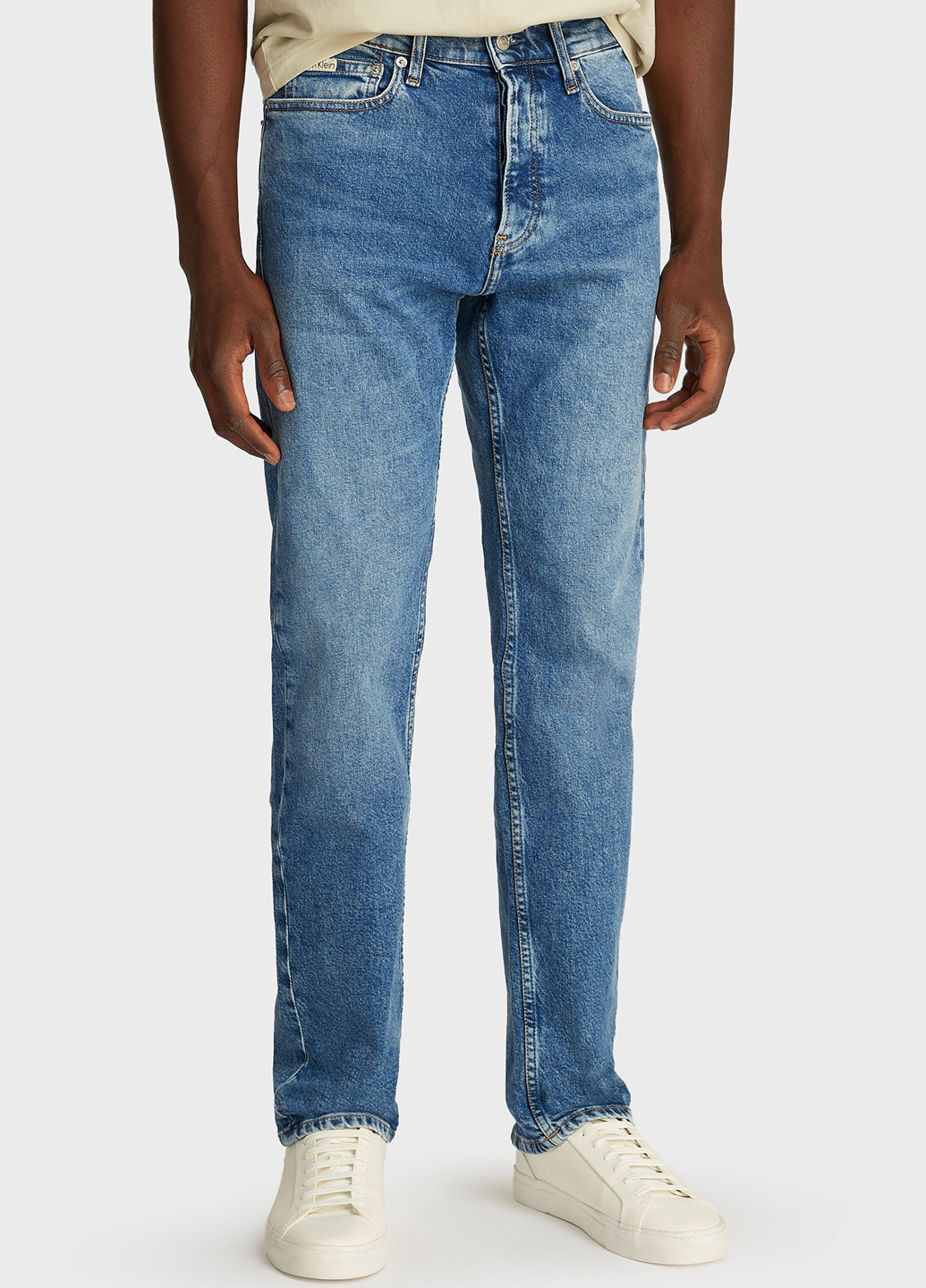 Синие демисезонные прямые джинсы Calvin Klein Jeans