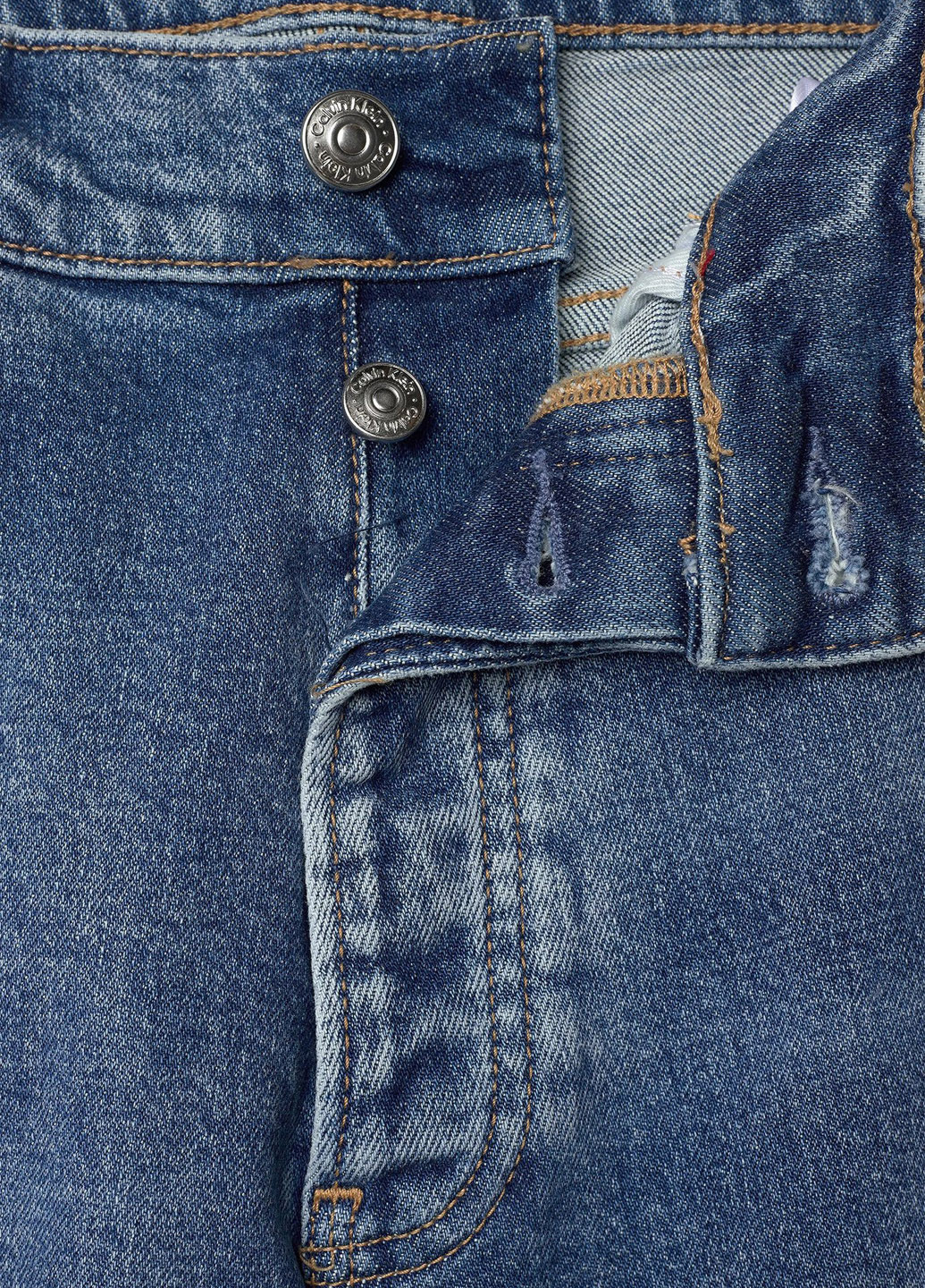 Синие демисезонные прямые джинсы Calvin Klein Jeans