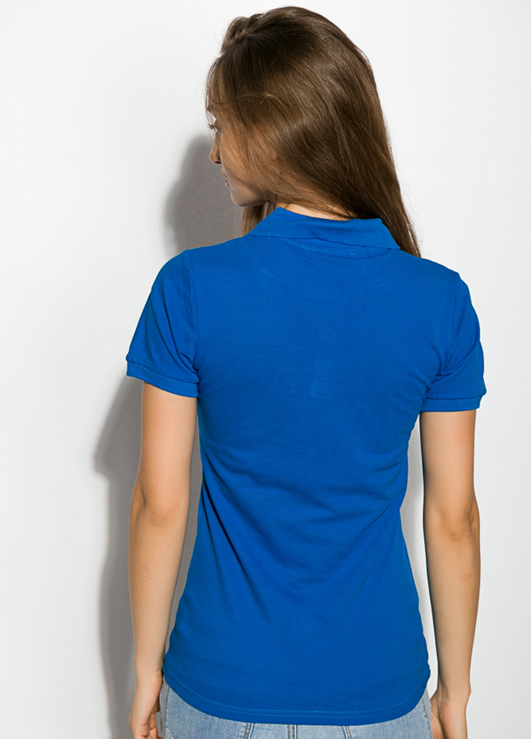 Голубой женская футболка-поло Lagems однотонная