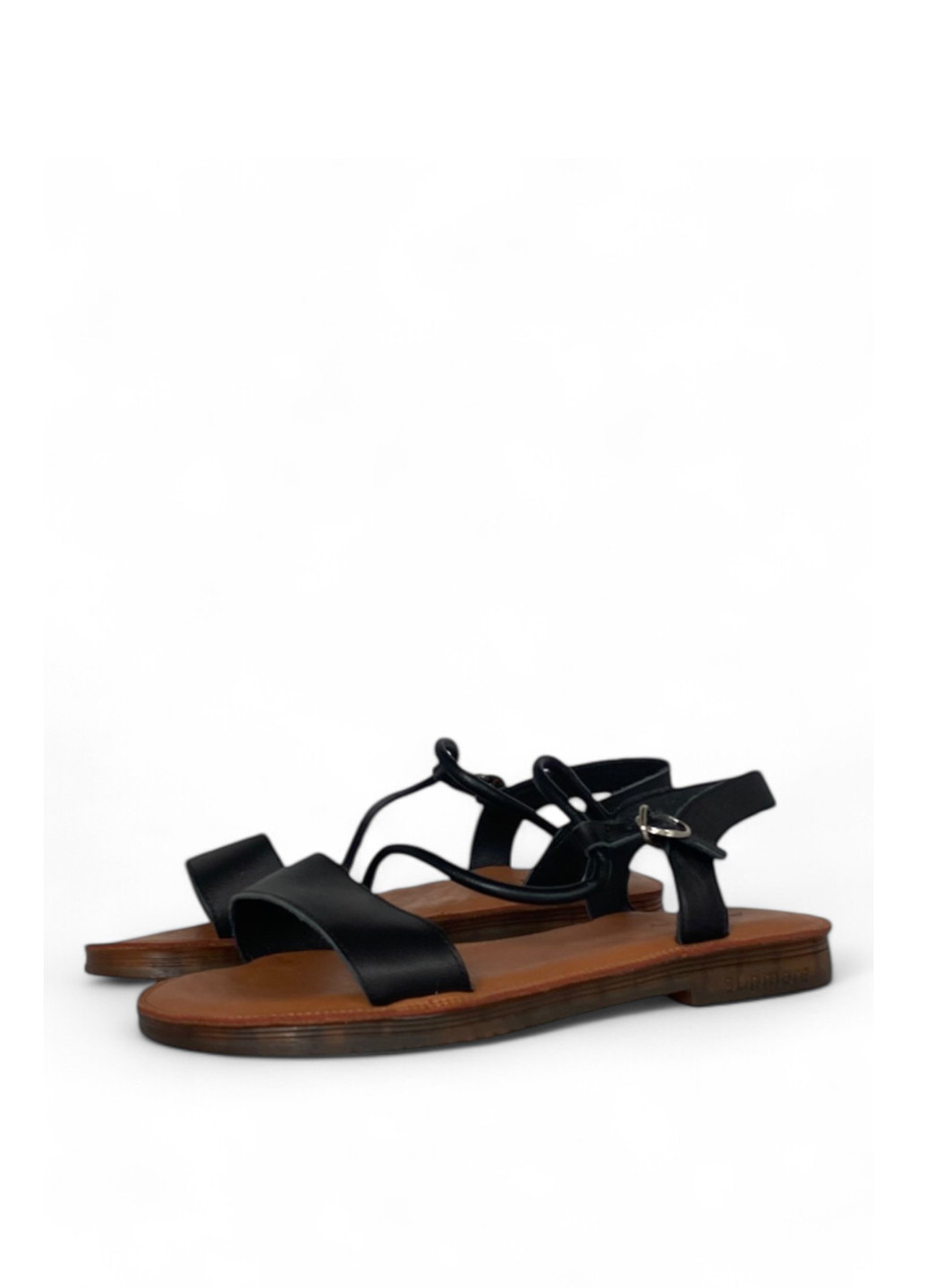 Черные босоножки ALLSY с ремешком